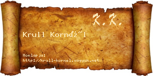 Krull Kornél névjegykártya